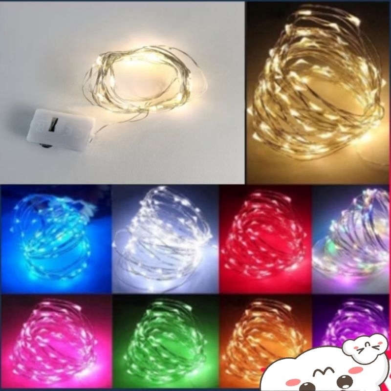 Lampu natal Tumbler kawat hias dekorasi baterai / lampu kawat LED