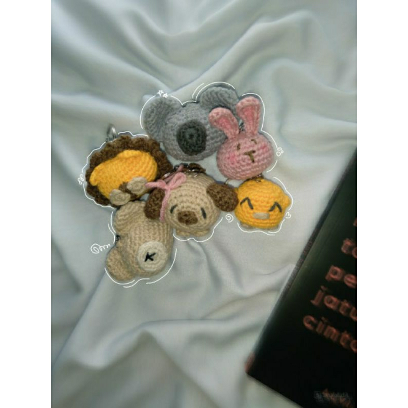 gantungan kunci rajut | koala keychain crochet | chicken keychain crochet | puppy keychain crochet |