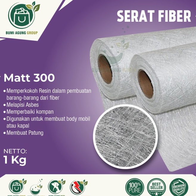 Serat Fiber Aquaproof 1KG 1 KG Fiberglass Fiberglas Fiber Glass Matt untuk tambal atap Perekat dan l