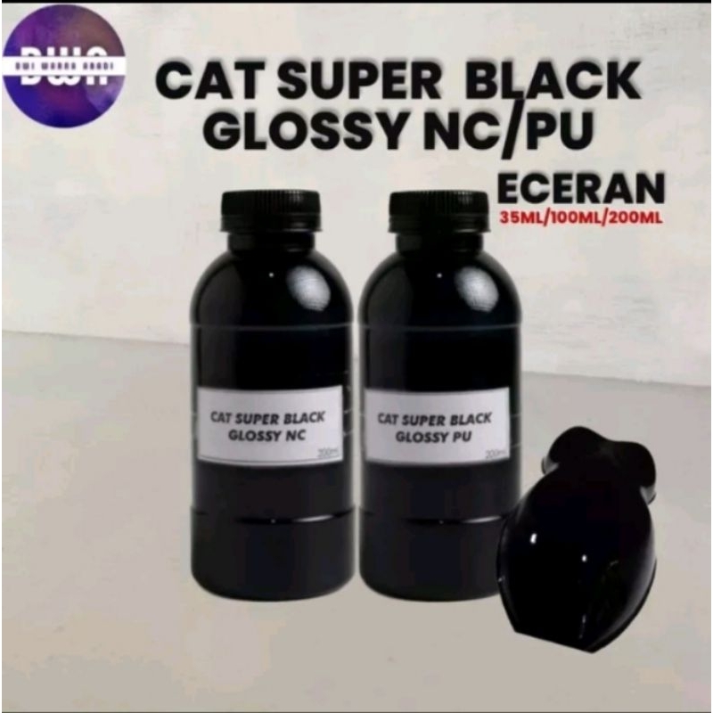Cat Super Black Glossy PU NC 100Ml 200Ml/Cat Hitam Gloss PU NC