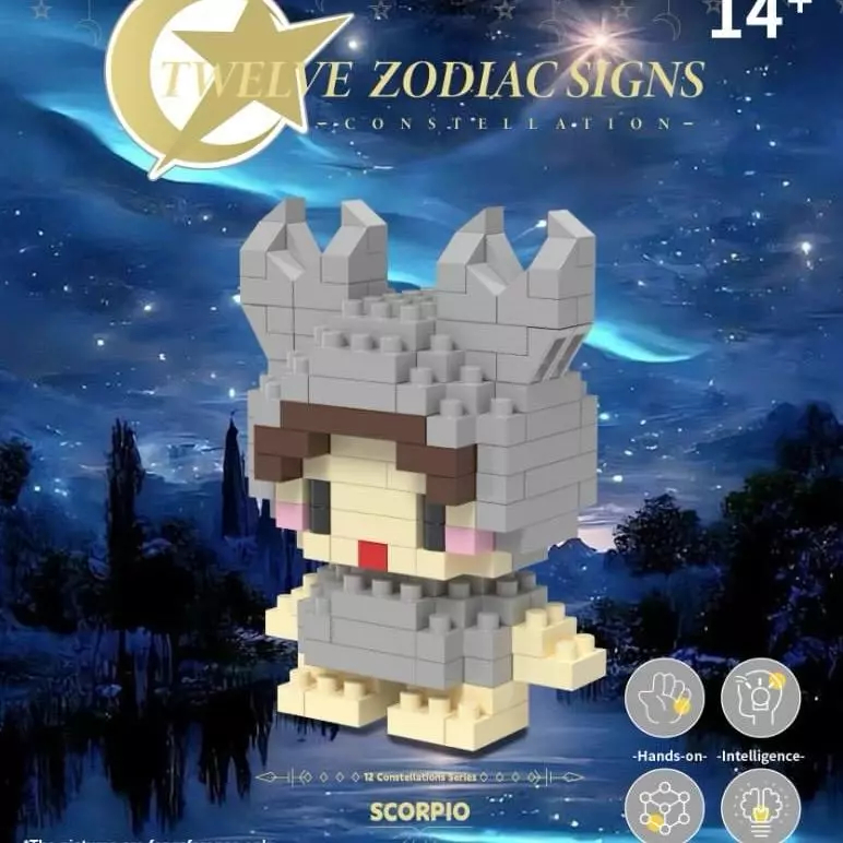 Mainan Mini Brick Karakter Zodiak / Balok Susun Mini / Building Box Aries Scorpio / Cute Character A