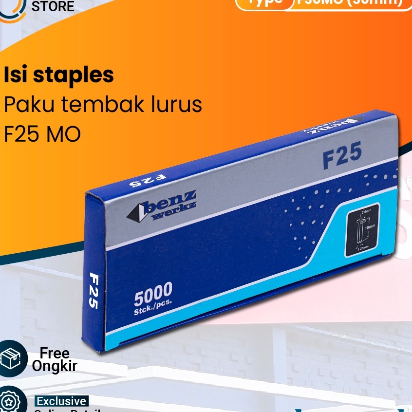 

STYLISH BENZ F 25 MO Isi Mesin Staples Paku Tembak Lurus Mata Nailer F 25