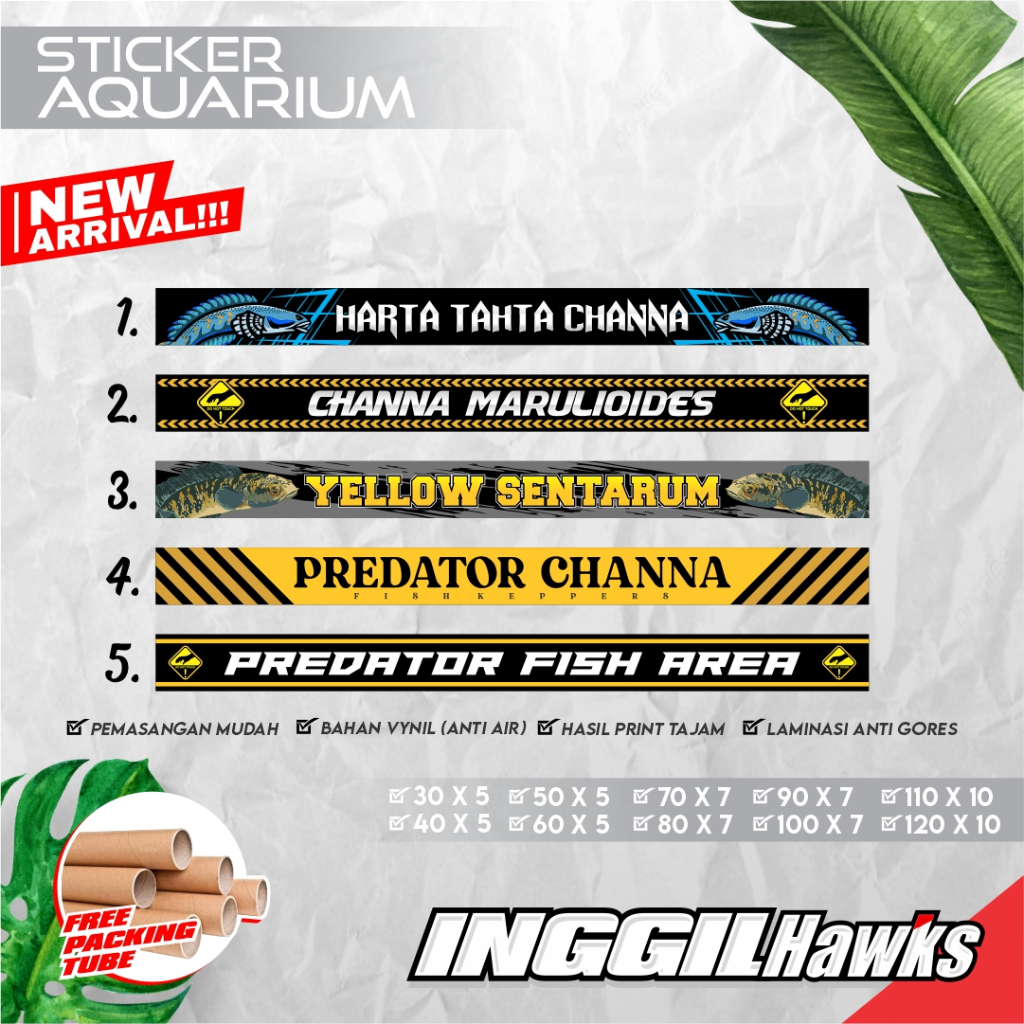 STICKER AQUARIUM / STIKER LIST DEPAN