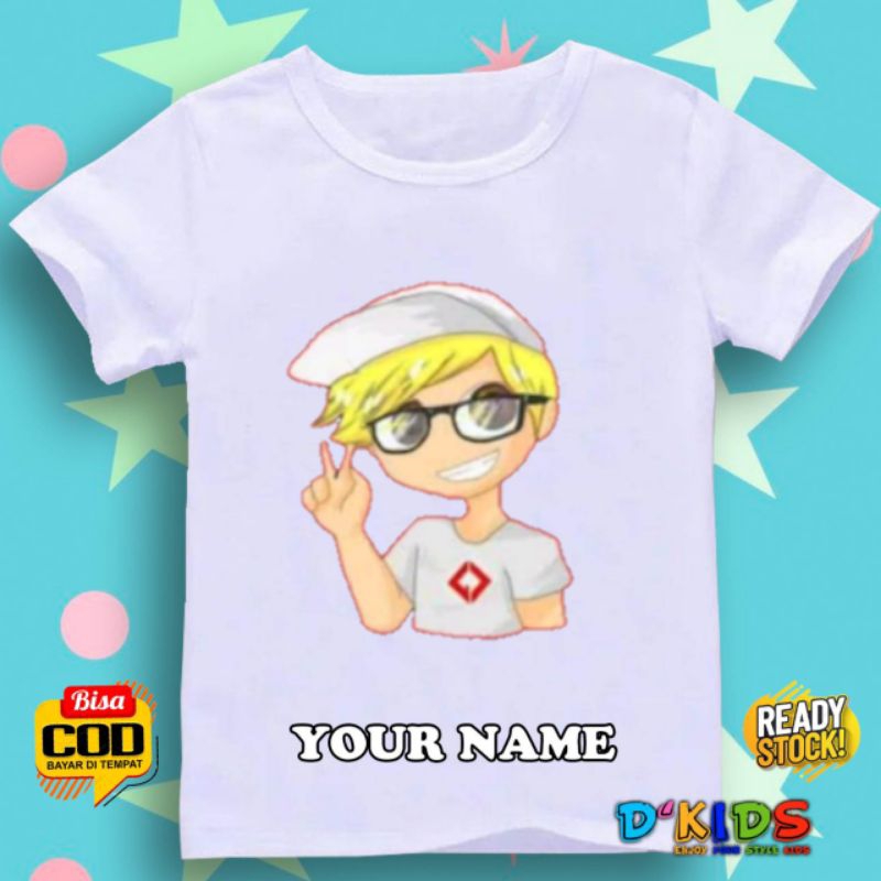 Kaos Atasan Anak Laki Laki Perempuan Gambar Gamer Cupu Youtuber/Mikocil/Bang Cupu  - Tshirt Baju Ana