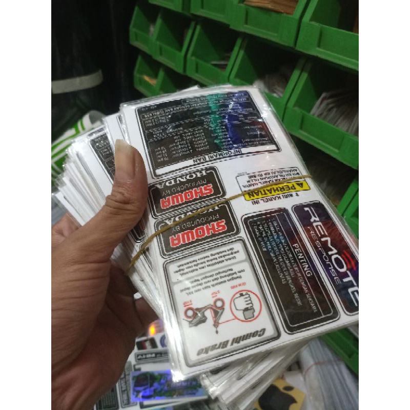 

stiker pack informasi ban,remote response,combi brake