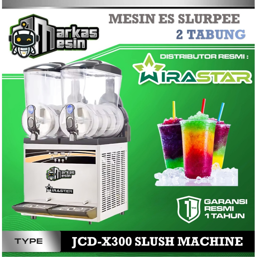 Slush Machine WIRASTAR JCD-X300 Mesin Slush Es Slurpee 2 Tabung