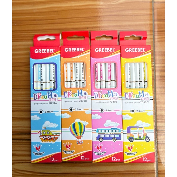 

HANYA DISINI 1 PACK Pensil 2B Greebel Motif DREAMY GREEBEL GRAPHITE PENCIL 2B 73 C DREAMY 12 PCS