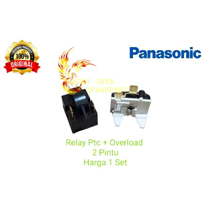 RELAY PTC OVERLOAD ORI KULKAS PANASONIC 1 DAN 2 PINTU # RELAY 1 PIN KANAN DAN 2 PIN KANAN KIRI # OTO
