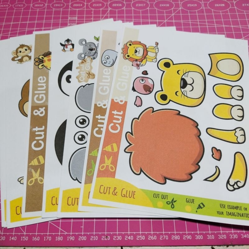 

5 lembar kreatif menggunting dan menempel untuk anak TK Paud full warna