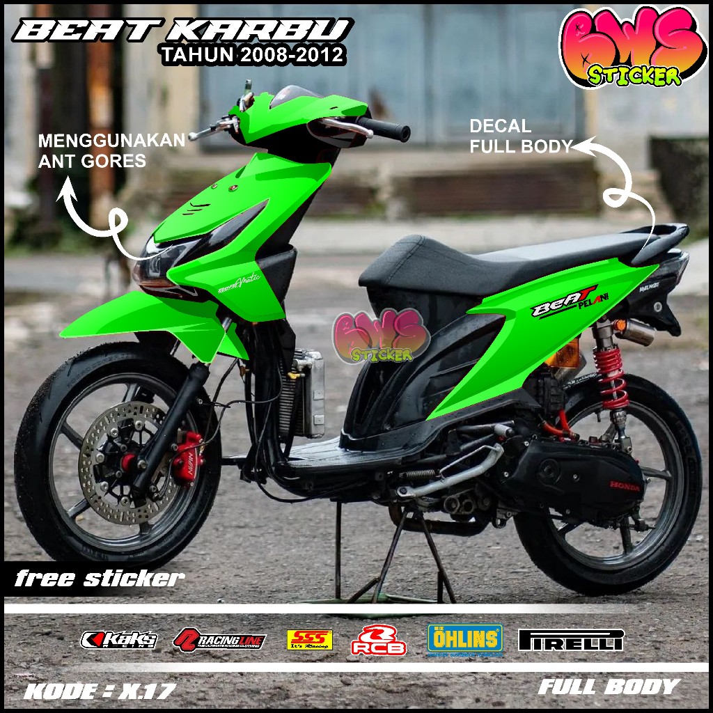 COD Sticker Full Body Honda Beat Karbu 2008 2009 2010 2011 2012 Decal Sticker Full Body Beat Karbu G