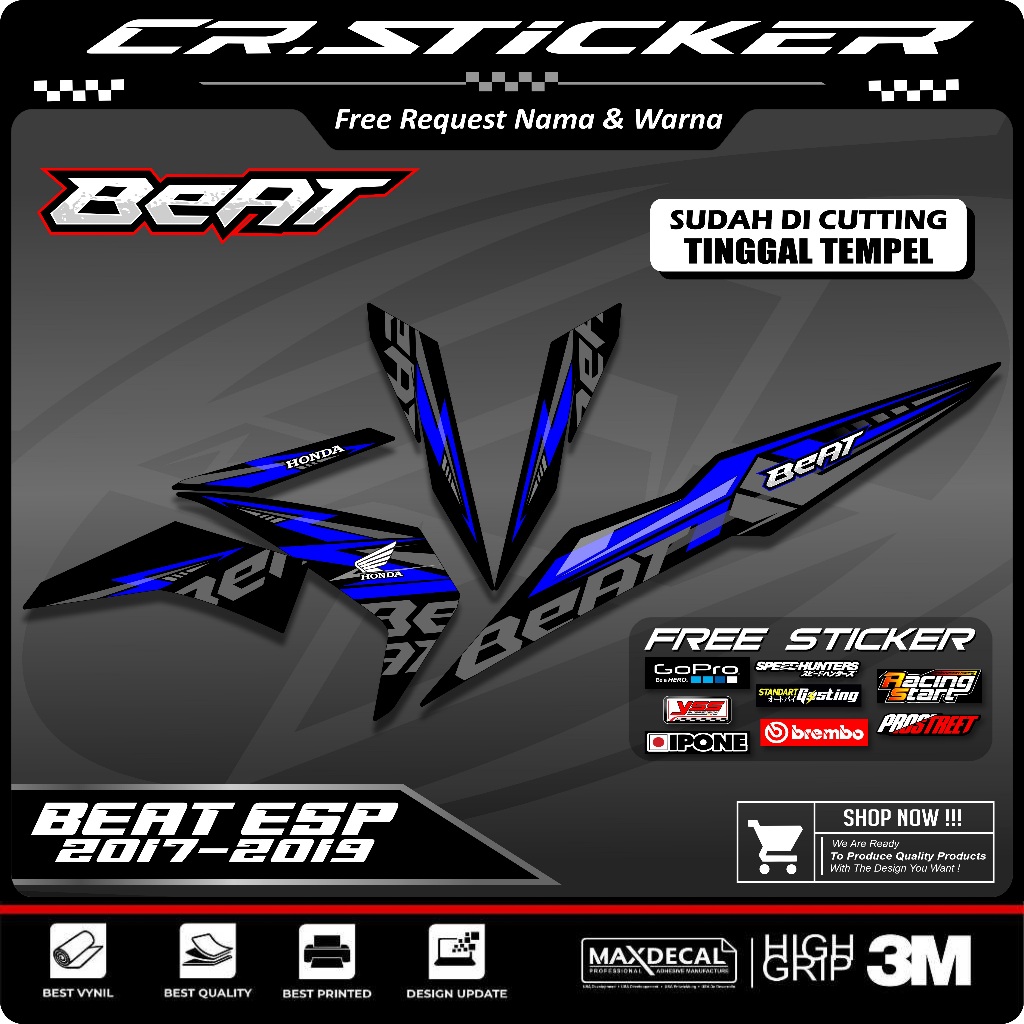 Striping Beat New Esp Street 2016 2017 2018 2019 Sticker stiker semi fullbody Vietnam motif HONDA BE
