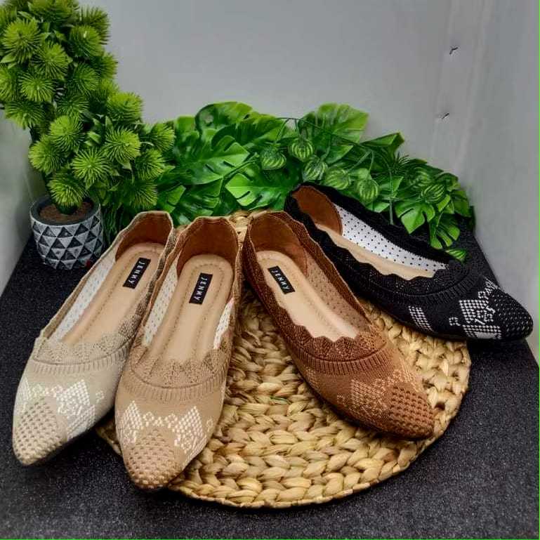 TERBARU sepatu wanita balet rajut impor