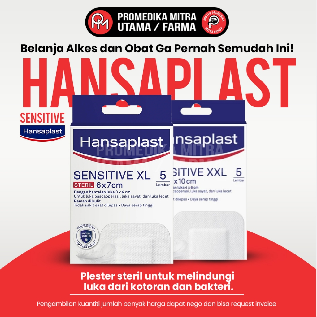 Hansaplast Sensitive XL & XXL / Lembar / Plester Luka Sensitive