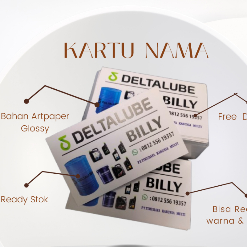 

Kartu Nama Custom Warna Free Box