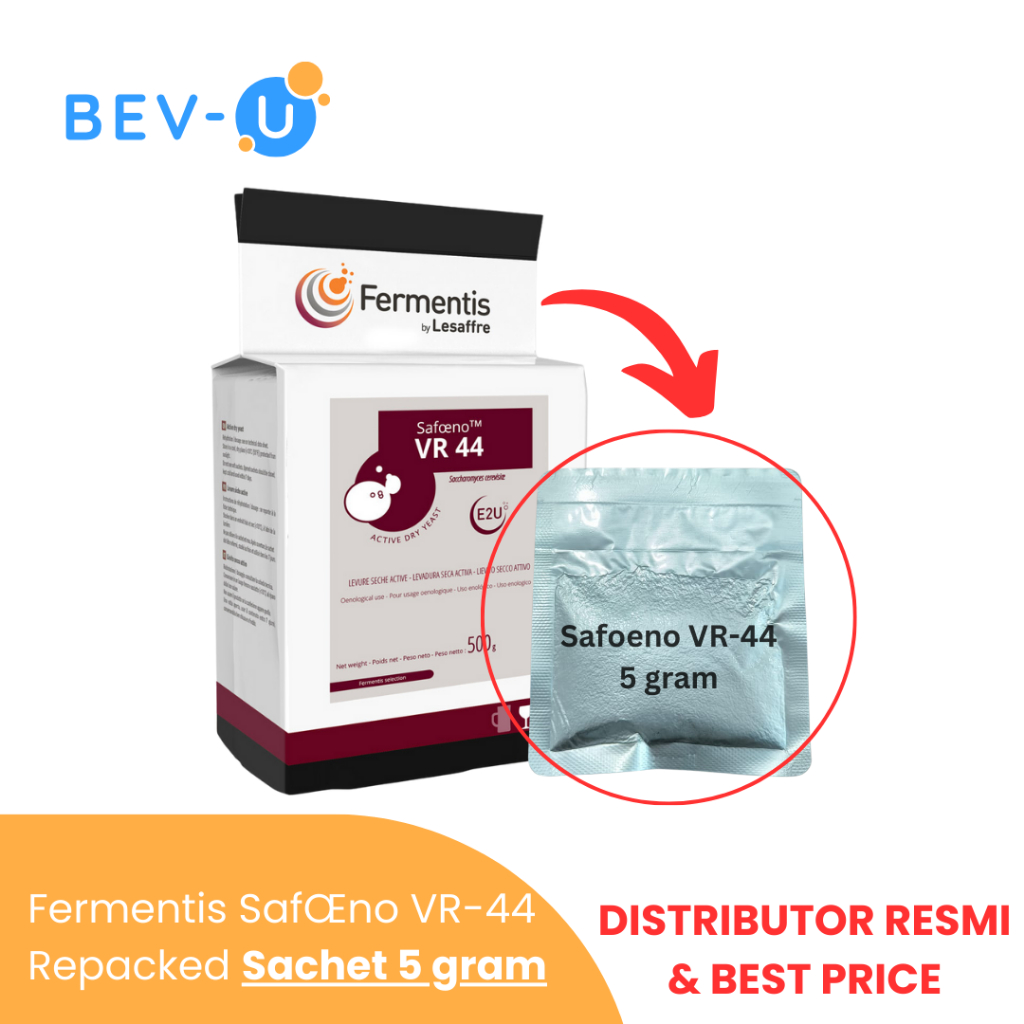 

Fermentis SafŒno SafOEno VR-44 Wine Yeast 5gr/ Ragi Bahan Pembuat Minuman Wine Anggur Kemasan Repacked 5gram