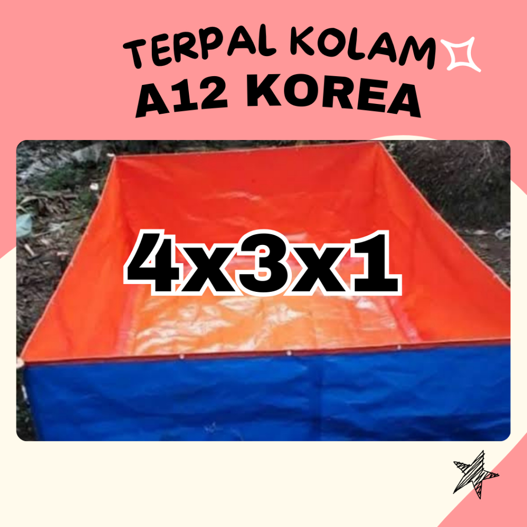 Kolam Terpal Ikan A12 Korea 400x300x100 l 4x3x1 l 3x4x1