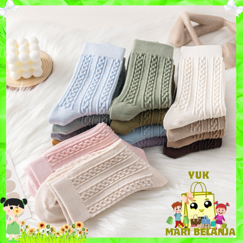 YMB Kaos Kaki 6997 Kaos Kaki Panjang Wanita Dewasa Embos Renda Kaos Kaki Wanita Korean Style