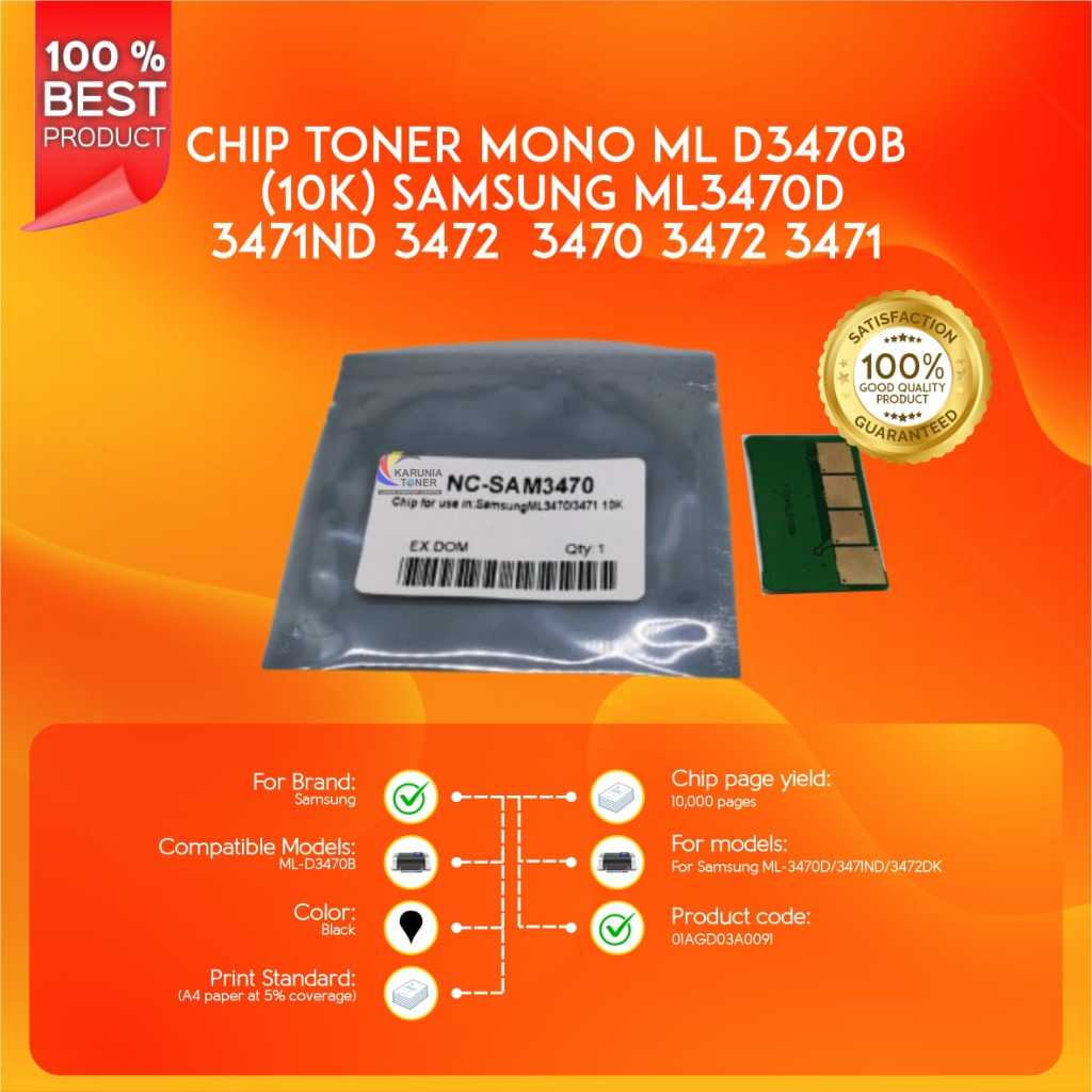 CHIP TONER MONO ML D3470B (10K) ML 3470D 3471ND 3472 3470 3472 3471