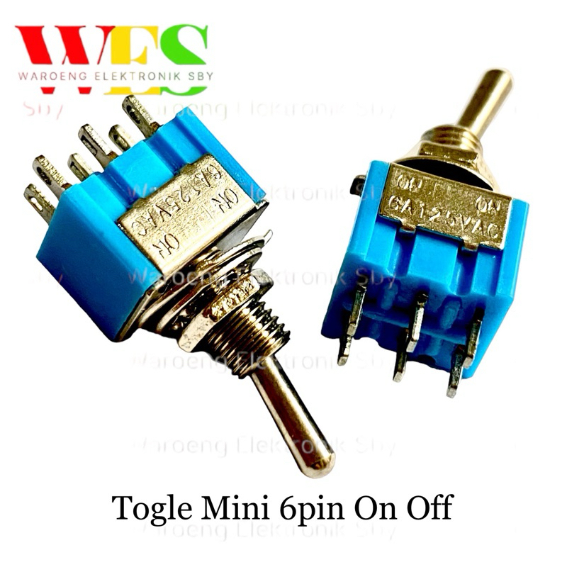 SAKLAR TOGGLE MINI 6PIN ON OFF - SKAKEL 6PIN - 6KAKI KECIL ON - OFF