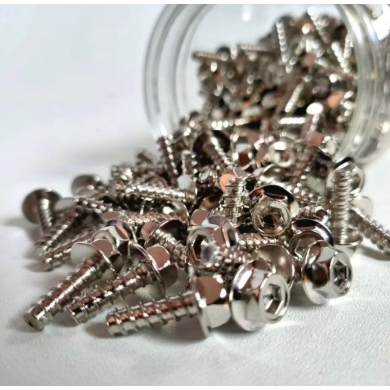 ISI 20PCS-BAUT BODY PROBOLT CHROME 2 KUNCI HONDA YAMAHA VARIO BEAT SCOOPY GENIO FINO MIO VEGA JUPITE