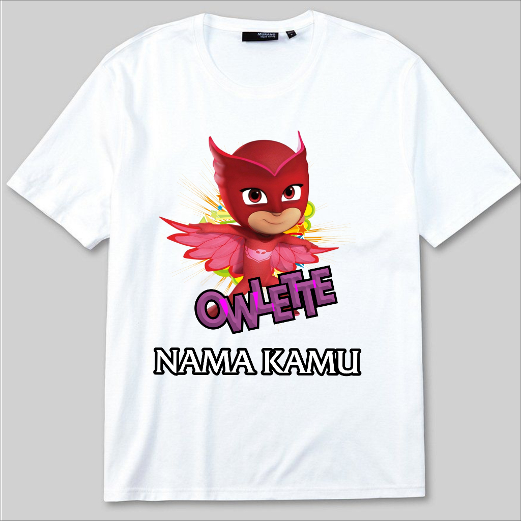 Baju Kaos Anak Laki-Laki Perempuan Superhero PJ Mask Owlette 1-10 Tahun