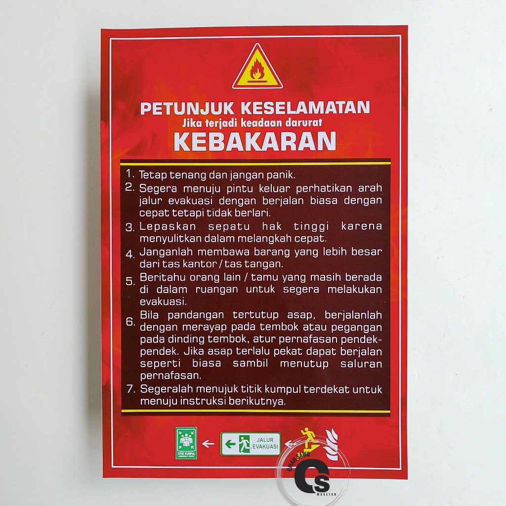 Poster Petunjuk Keselamatan Kebakaran - Poster K3 - Poster Safety First