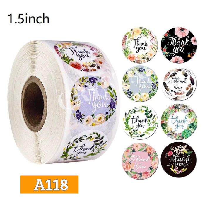 

Sticker Thank You Roll / Sticker Terima Kasih Bulat Isi 500 Pcs Label Aksesoris