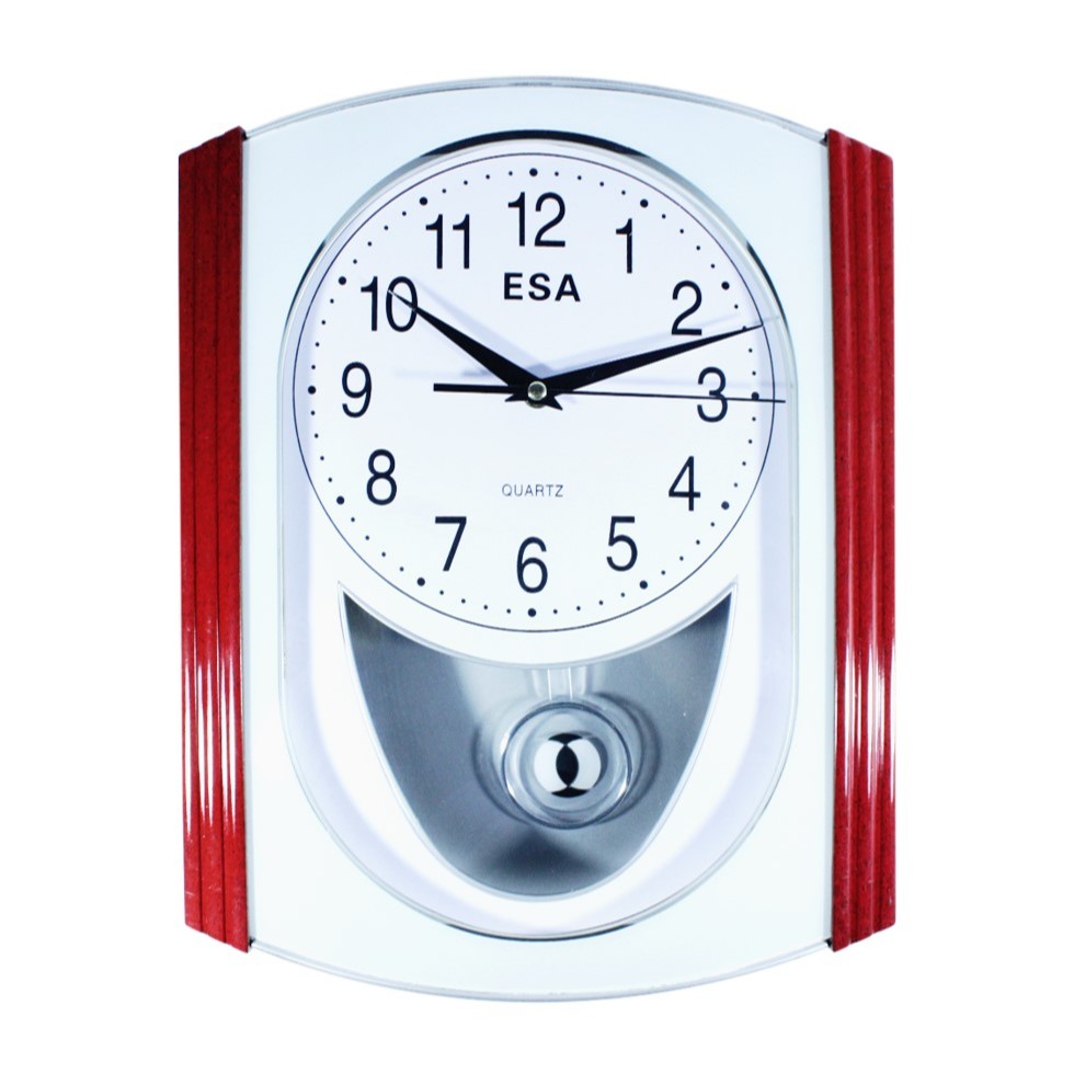 ESA Jam Dinding Bandul Bunyi Lonceng Tiap Jam Gaya Modern Aesthetic 1389