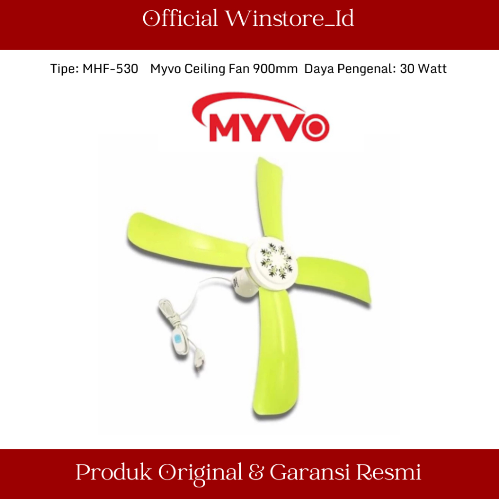 Helifan Myvo 30 Watt Kipas Baling Myvo 30W Kipas Gantung MHF 530 SNI