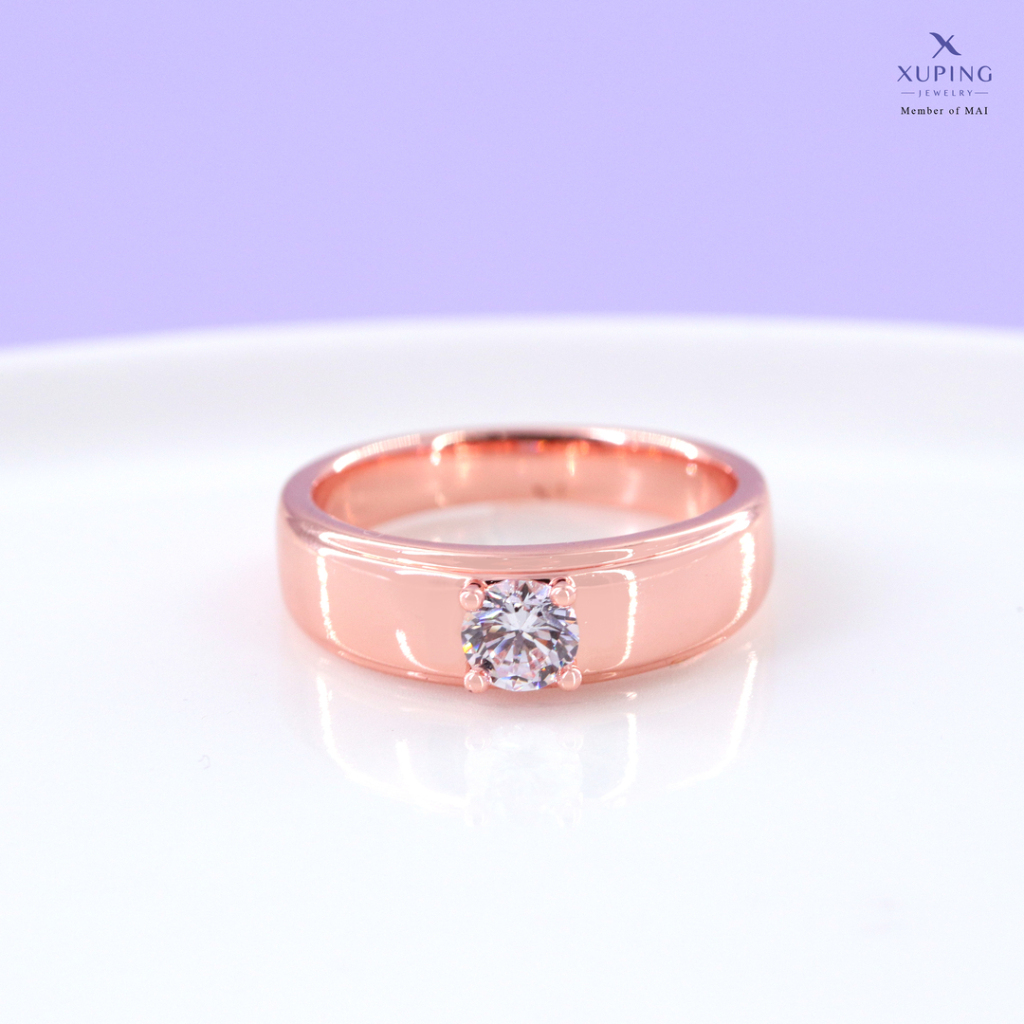 Xuping Jewelry Cincin Titanium Rose Gold Wanita Mata 1