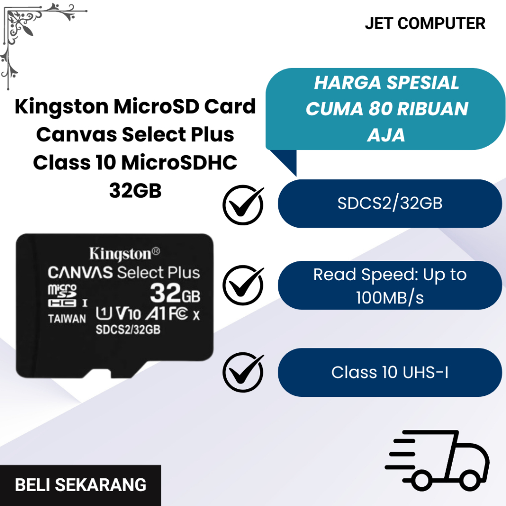 Kingston MicroSD Card Canvas Select Plus Class 10 MicroSDHC 32GB