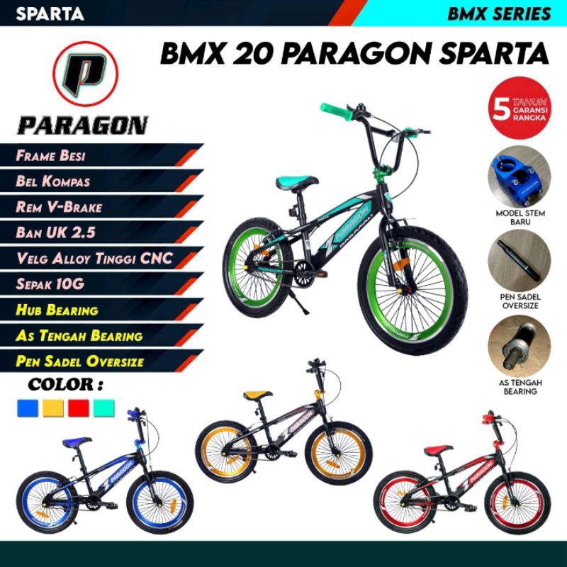 Sepeda Bmx 20" Paragon Sparta Ban 2.5 Velg Tinggi