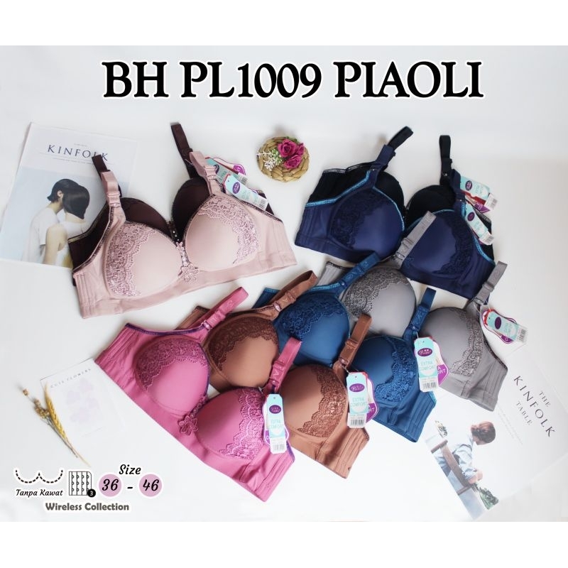 Piaoli - Bra Impor BEST SELLER - WIRELESS | BH Premium Tanpa Kawat | Kait 3 Piaoli 1009 1008 | [ TER