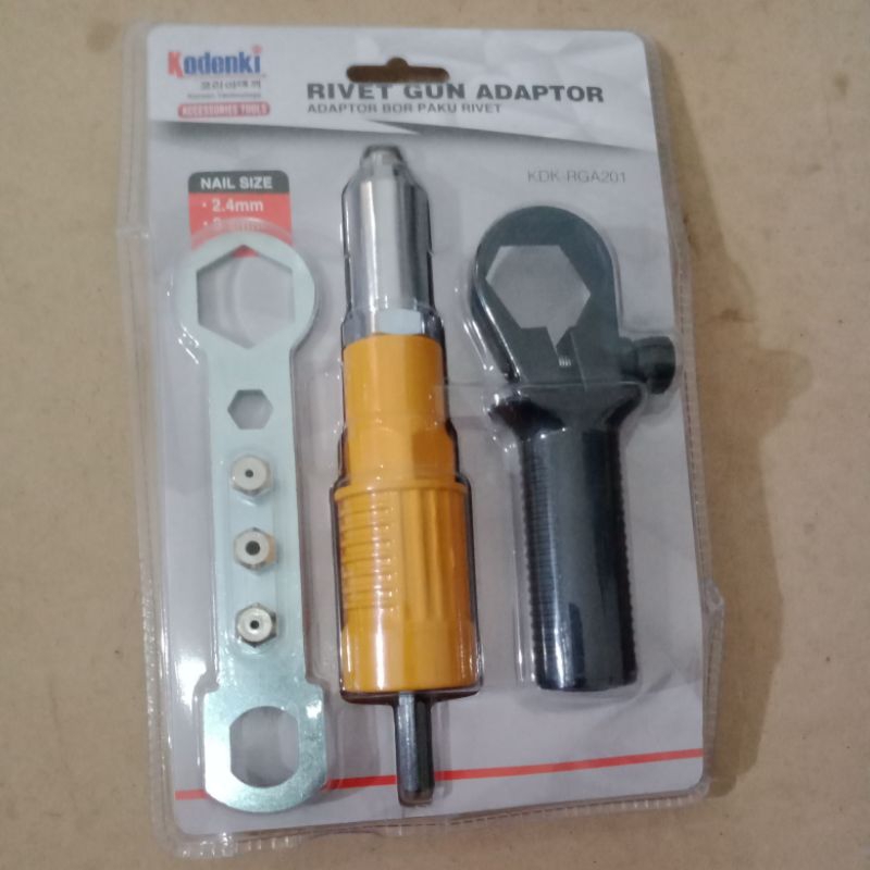 ADAPTOR RIVET GUN | ADAPTOR BOR PAKU RIVET KDK-RGA201 BOR CORDLESS ADAPTOR HAND RIVET KODENKI