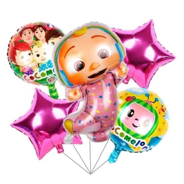 Set balon ulang tahun cocomelon dekorasi anak balon cocomelon