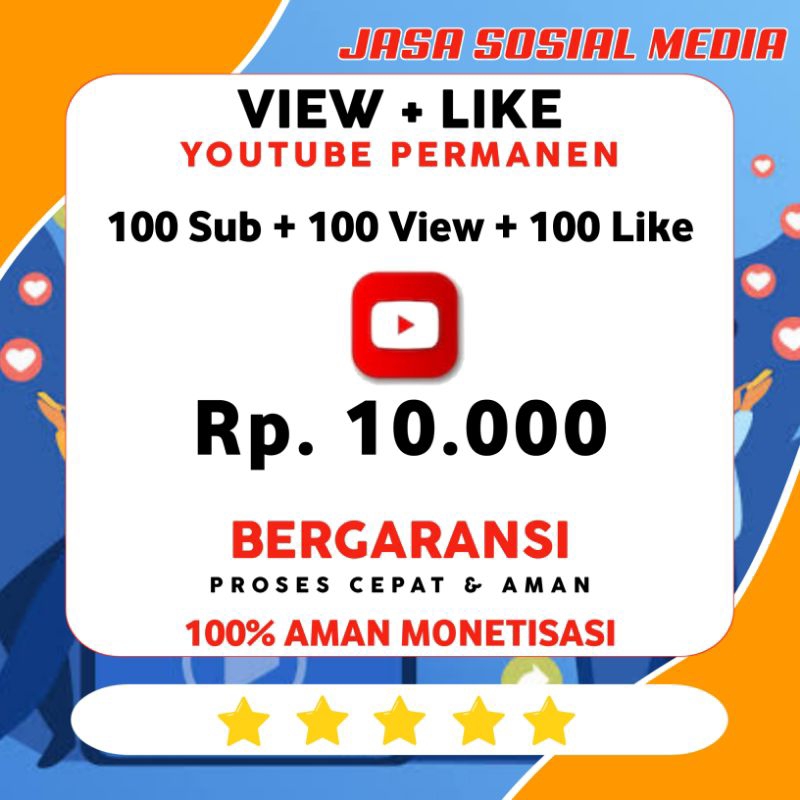 Subscribe Youtube Bonus View Dan Like Permanen | Monetisasi Non Drop