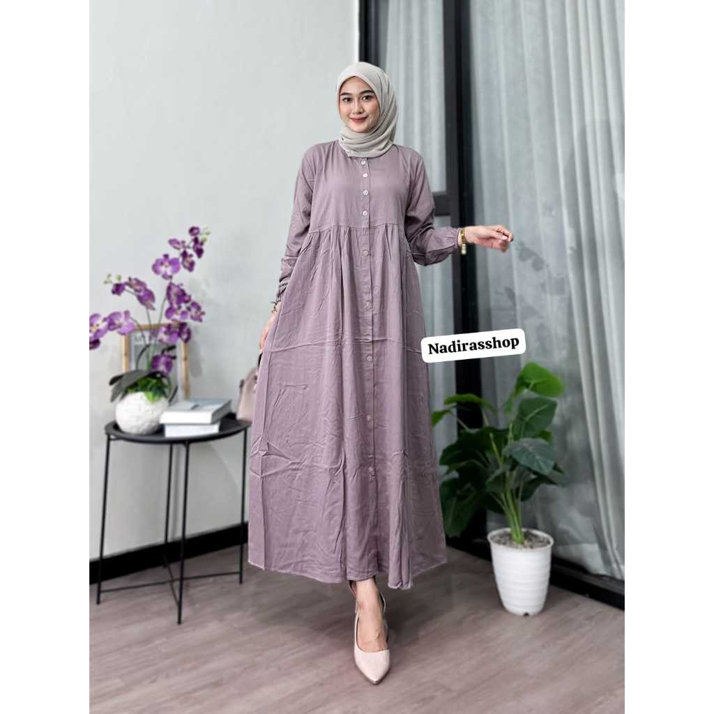 CUCI GUDANG Alisha gamis rayon twill premium/gamis rayon twill ori wanita terbaru2025/gamis musim