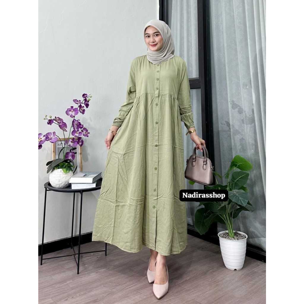 CUCI GUDANG ALISHA GAMIS RAYON TWILL PREMIUM/GAMIS RAYON TWILL ORI WANITA TERBARU2025/GAMIS MUSIM