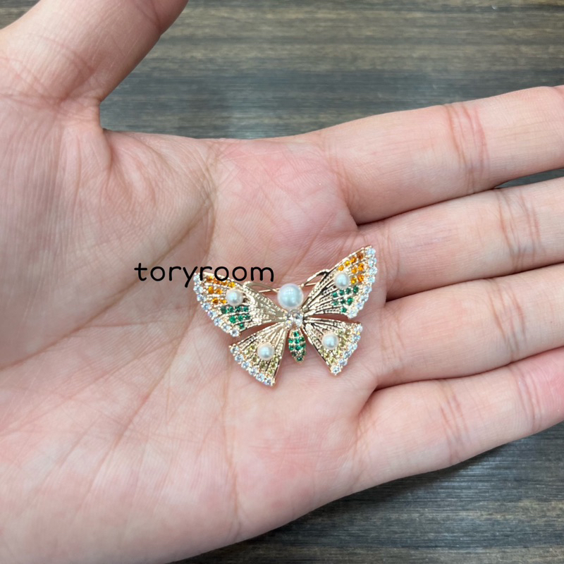 Bros zircon diamond peniti kupu butterfly