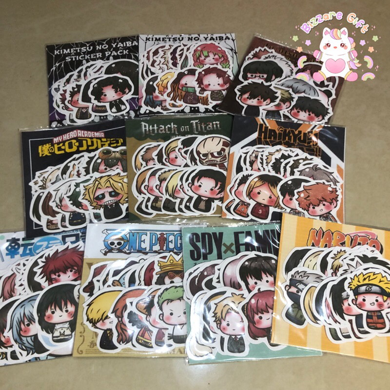 

STIKER PACK Anime One Piece Jujutsu Kaisen Attack on Titan Haikyuu Naruto Demon Slayer My Hero Academia Naruto Spy x Family Tensura