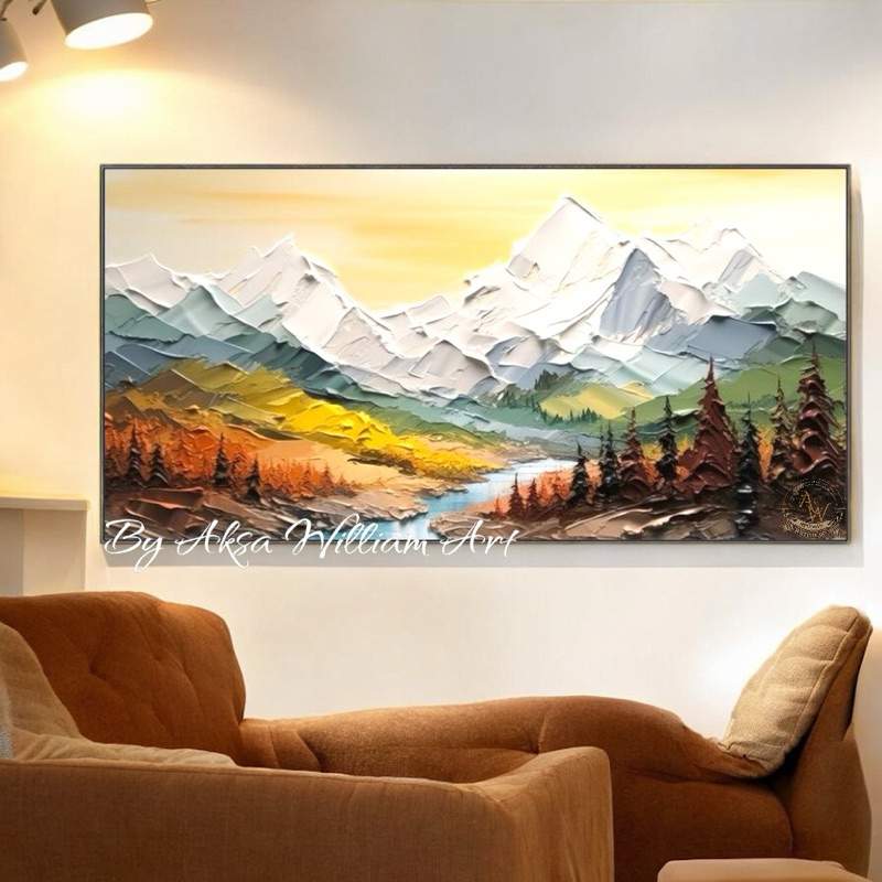 

lukisan abstrak gunung tekstur timbul