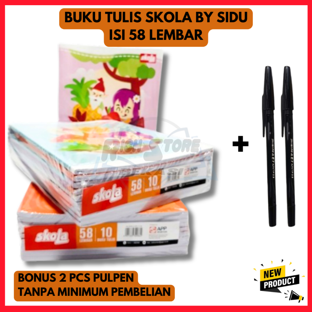 

BUKU TULIS 58 LEMBAR MERK SKOLA BY SIDU | SKOLA 58 | BUKU SEKOLAH | BUKU SIDU SINAR DUNIA