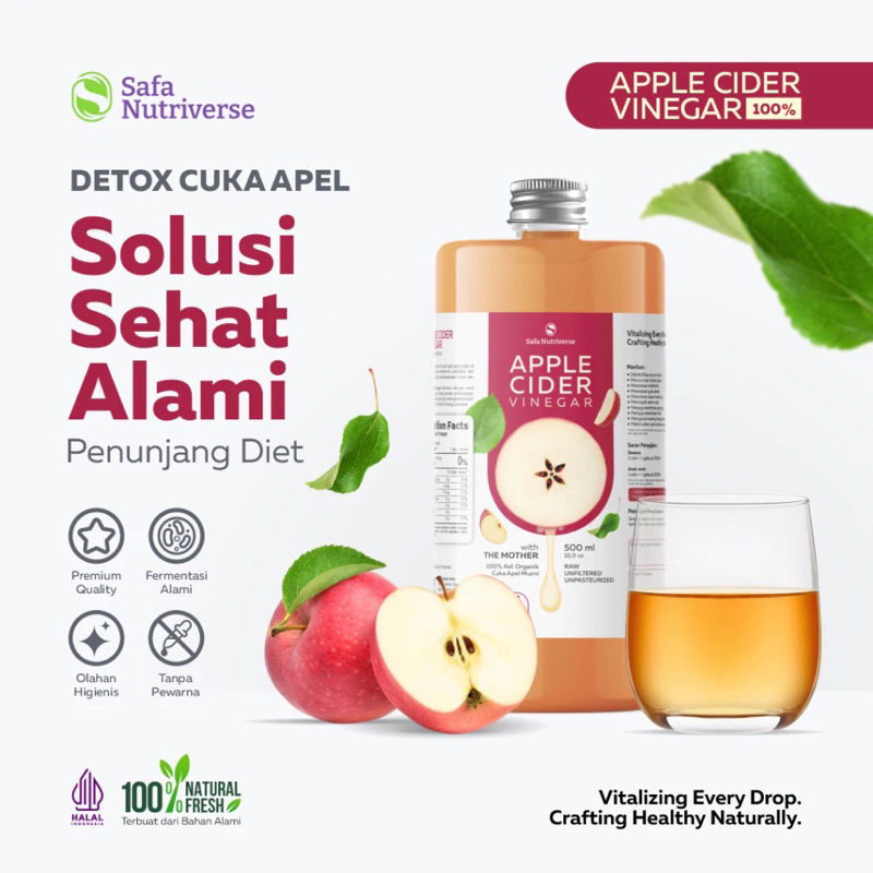 

Cuka Apel Murni / Apple Cider Vinegar 500ml Raw With Mother