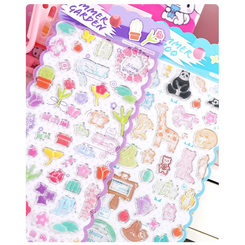 

Stiker Premium Transparent Lucu Mix Motif DIY Prakarya