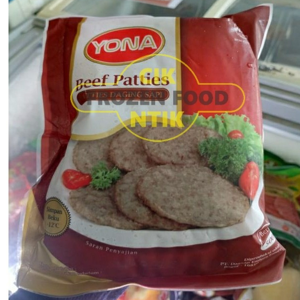 

Yona Beef Patties Daging Isi Burger Sapi Frozen Food Cik Ntik 500 gram 10 pc