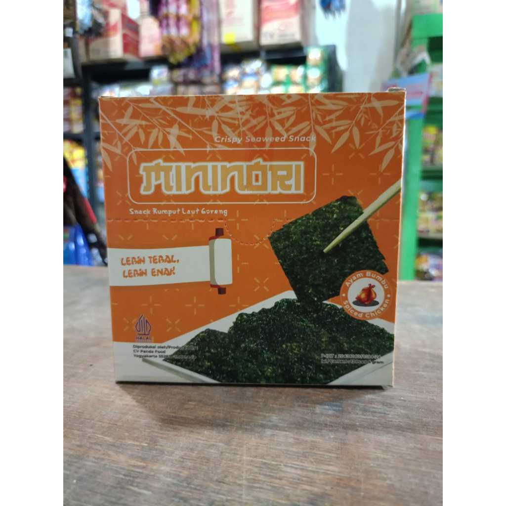 

Rumput Laut Rasa Ayam Bumbu 1 box isi 12 pcs