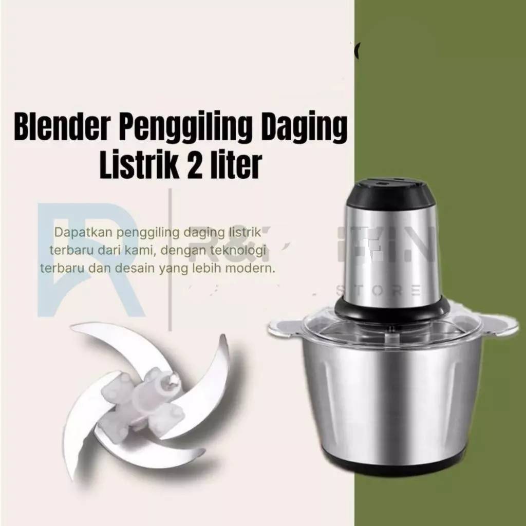 Blender Daging Bumbu Stainless Steel Chopper Serbaguna Penggiling Daging Sayuran Serut Es  Belender