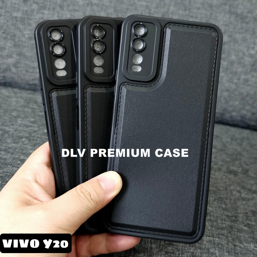 VIVO Y20 VIVO Y12S VIVO Y20I VIVO Y20S  CASE LEATHER PRO CASE BLACK VIVO Y20 VIVO Y12S VIVO Y20I VIV