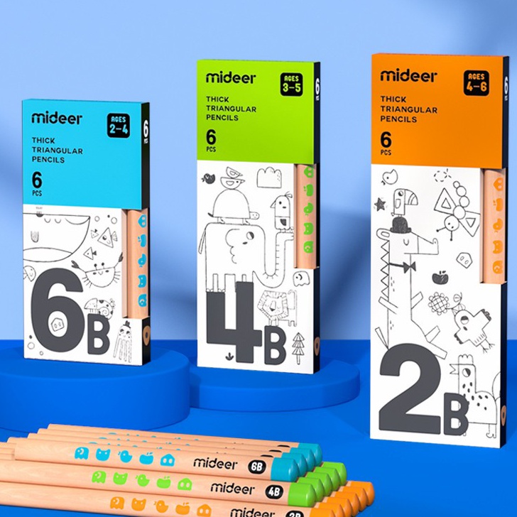 

BONUS MENARIK Mideer Thick Triangular Pencil 2B 4B 6B Alat Tulis Pensil Segitiga Kayu Pensil Kumon Tebal Umur Usia 2 Kado Souvenir Mainan Edukasi Anak