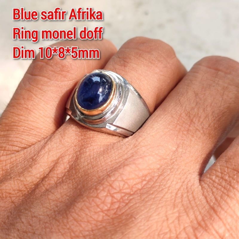 CINCIN PRIA BATU BLUE SAPPHIRE SAFIR AFRIKA RING MONEL DOFF